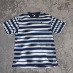 The Hundreds Striped T-Shirt Mens XXL Blue White Adam Bomb Logo Streetwear Tee